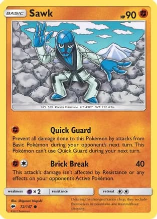 Sawk — SM - Burning Shadows Pokémon TCG card by Shigenori Negishi