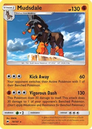 Mudsdale — SM - Burning Shadows Pokémon TCG card by TOKIYA