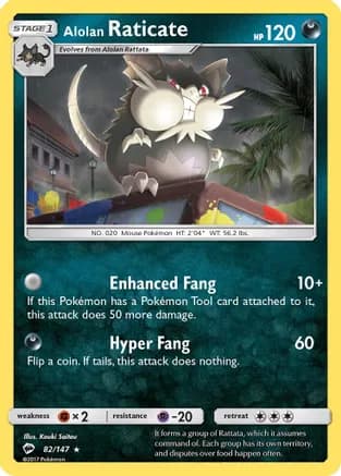 Alolan Raticate — SM - Burning Shadows Pokémon TCG card by Kouki Saitou