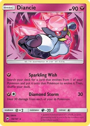Diancie — SM - Burning Shadows Pokémon TCG card by TOKIYA