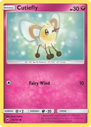 Cutiefly — SM - Burning Shadows Pokémon TCG card by Atsuko Nishida