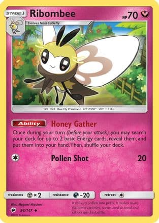 Ribombee — SM - Burning Shadows Pokémon TCG card by Megumi Mizutani