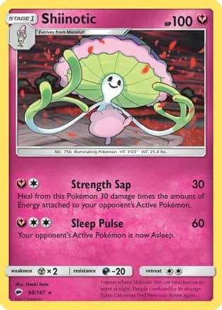 Shiinotic — SM - Burning Shadows Pokémon TCG card by Naoki Saito