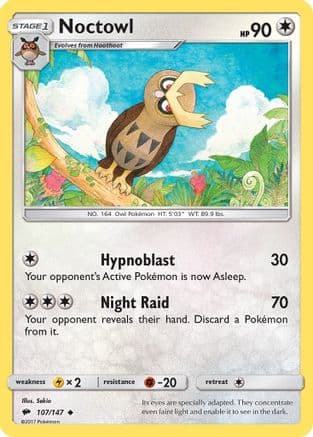 Noctowl — SM - Burning Shadows Pokémon TCG card by Sekio