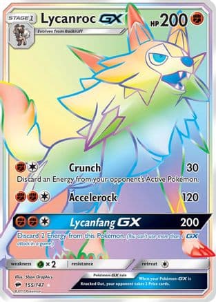 Lycanroc GX (Secret) — SM - Burning Shadows Pokémon TCG card by Hasuno