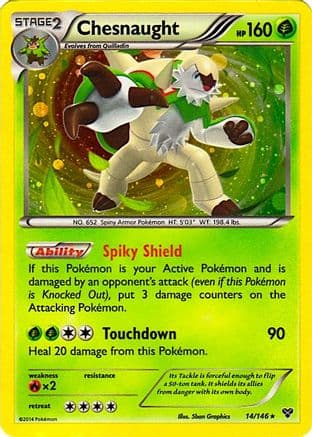 Chesnaught - 14/146 (Cosmos Holo) — Blister Exclusives Pokémon TCG card by Mitsuhiro Arita