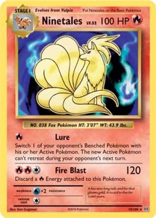 Ninetales - 15/108 (XY Evolutions) (Non-Holo) — Deck Exclusives Pokémon TCG card by Ken Sugimori