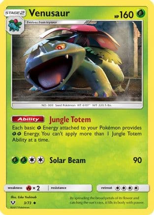 Venusaur — Shining Legends Pokémon TCG card by KEIICHIRO ITO