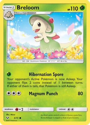 Breloom — Shining Legends Pokémon TCG card by Yukiko Baba