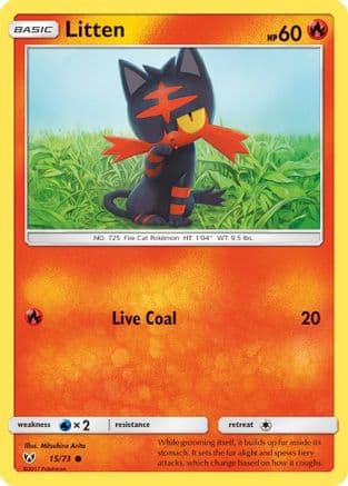 Litten — Shining Legends Pokémon TCG card by Akira Komayama