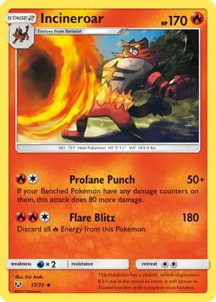 Incineroar — Shining Legends Pokémon TCG card by Emi Ando