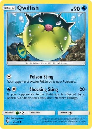 Qwilfish — Shining Legends Pokémon TCG card by Shin Nagasawa
