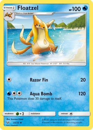 Floatzel — Shining Legends Pokémon TCG card by AKIRA EGAWA
