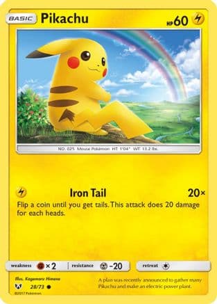 Pikachu — Shining Legends Pokémon TCG card by Narumi Sato