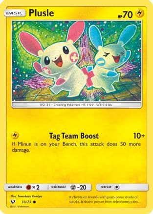 Plusle — Shining Legends Pokémon TCG card by Tomokazu Komiya