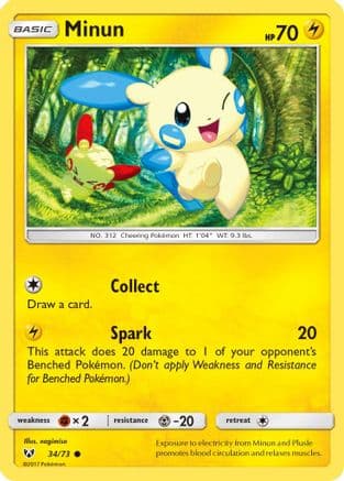 Minun — Shining Legends Pokémon TCG card by nagimiso