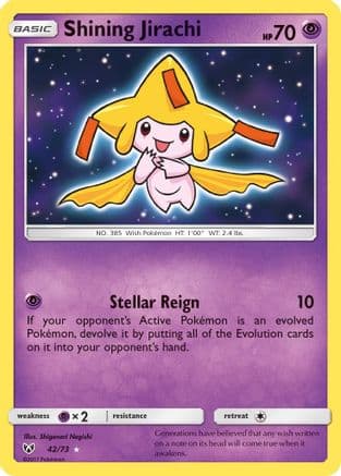Shining Jirachi — Shining Legends Pokémon TCG card by Shigenori Negishi