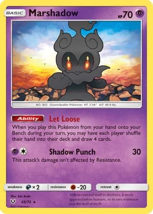 Marshadow — Shining Legends Pokémon TCG card by Emi Ando