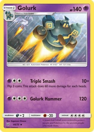 Golurk — Shining Legends Pokémon TCG card by Kagemaru Himeno