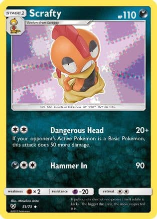 Scrafty — Shining Legends Pokémon TCG card by Mitsuhiro Arita
