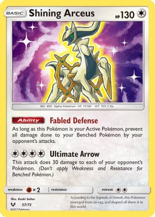 Shining Arceus — Shining Legends Pokémon TCG card by Kouki Saitou