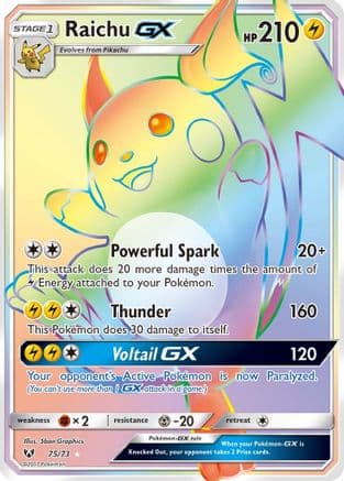 Raichu GX (Secret) — Pokémon TCG card