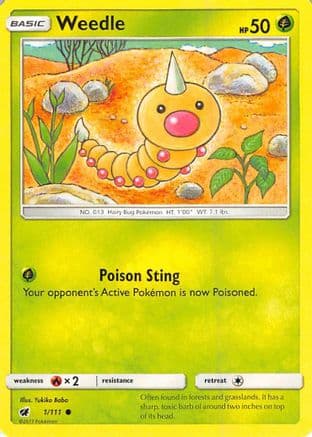 Weedle — SM - Crimson Invasion Pokémon TCG card by Sanosuke Sakuma