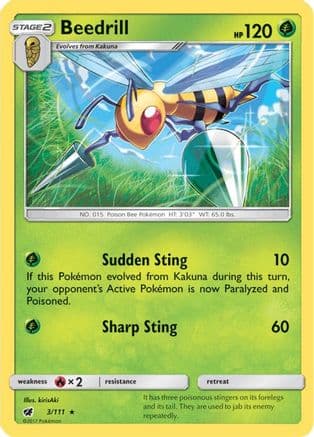 Beedrill — SM - Crimson Invasion Pokémon TCG card by Misa Tsutsui