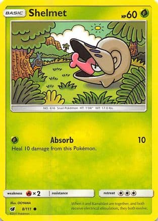 Shelmet — SM - Crimson Invasion Pokémon TCG card by Saboteri