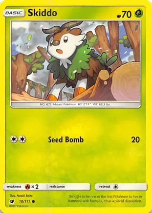 Skiddo — SM - Crimson Invasion Pokémon TCG card by Naoki Saito