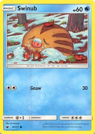 Swinub — SM - Crimson Invasion Pokémon TCG card by Eri Yamaki