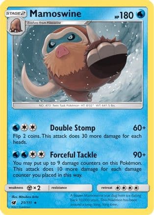 Mamoswine — SM - Crimson Invasion Pokémon TCG card by Mitsuhiro Arita