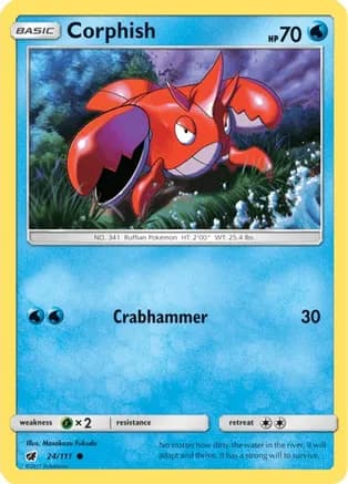 Corphish — SM - Crimson Invasion Pokémon TCG card by Masakazu Fukuda