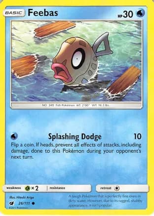 Feebas — SM - Crimson Invasion Pokémon TCG card by Hitoshi Ariga