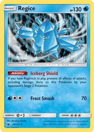 Regice — SM - Crimson Invasion Pokémon TCG card by Masakazu Fukuda
