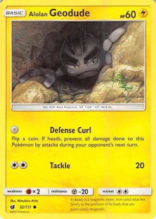 Alolan Geodude — SM - Crimson Invasion Pokémon TCG card by Mitsuhiro Arita