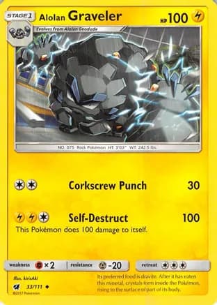 Alolan Graveler — SM - Crimson Invasion Pokémon TCG card by kirisAki
