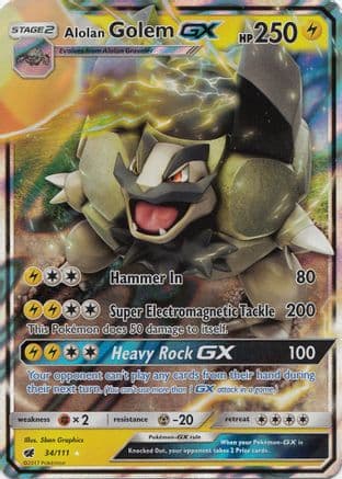 Alolan Golem GX — SM - Crimson Invasion Pokémon TCG card by Hasuno Ichida