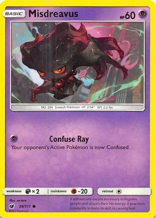 Misdreavus — SM - Crimson Invasion Pokémon TCG card by so-taro