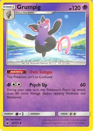 Grumpig — SM - Crimson Invasion Pokémon TCG card by Saya Tsuruta