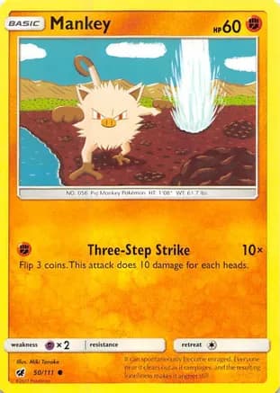 Mankey — SM - Crimson Invasion Pokémon TCG card by Miki Tanaka
