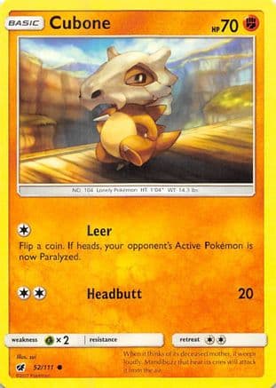 Cubone — SM - Crimson Invasion Pokémon TCG card by sui