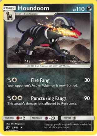 Houndoom — SM - Crimson Invasion Pokémon TCG card by Shin Nagasawa