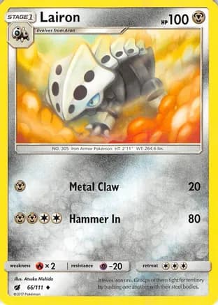 Lairon — SM - Crimson Invasion Pokémon TCG card by Atsuko Nishida
