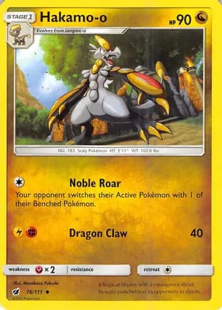 Hakamo-o — SM - Crimson Invasion Pokémon TCG card by Masakazu Fukuda