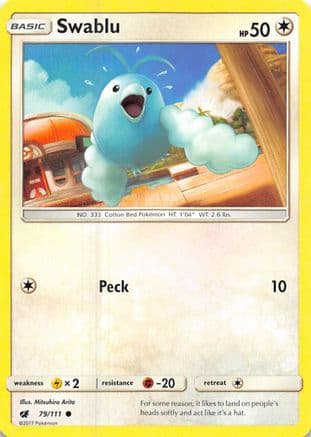 Swablu — SM - Crimson Invasion Pokémon TCG card by Mitsuhiro Arita
