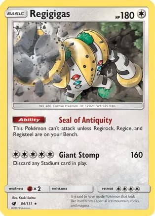 Regigigas — SM - Crimson Invasion Pokémon TCG card by Kouki Saitou