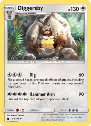 Diggersby — SM - Crimson Invasion Pokémon TCG card by Anesaki Dynamic