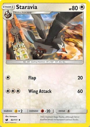 Staravia — SM - Crimson Invasion Pokémon TCG card by kawayoo