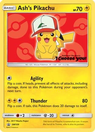 Ash's Pikachu - SM109 — SM Promos Pokémon TCG card by aky CG Works
